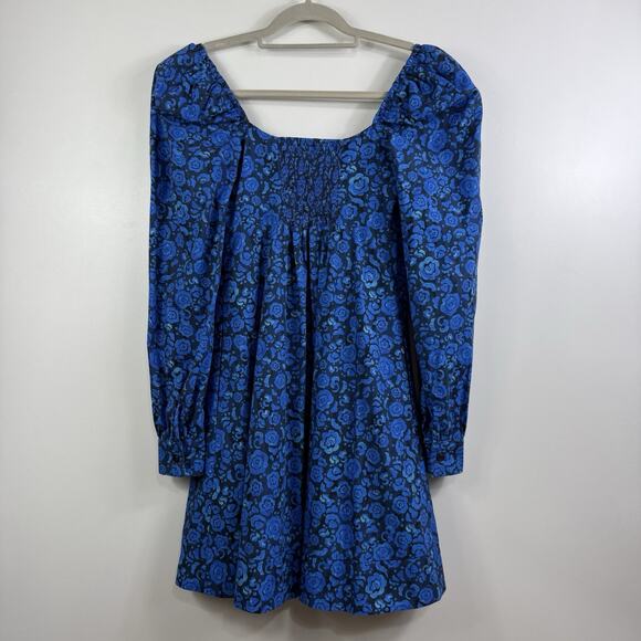 New DE LORETA Pique Dress in Camelia XS Mini Puff Sleeve Smocked Full Button - Picture 16 of 16